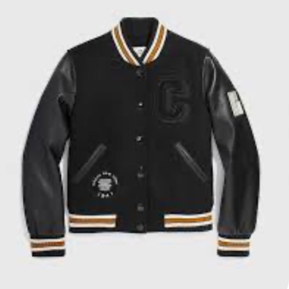 COACH Varsity Jacket, Leather Sleeves, Wool Shell, Padded Interior, NWT, Rare - Picture 2 of 7
